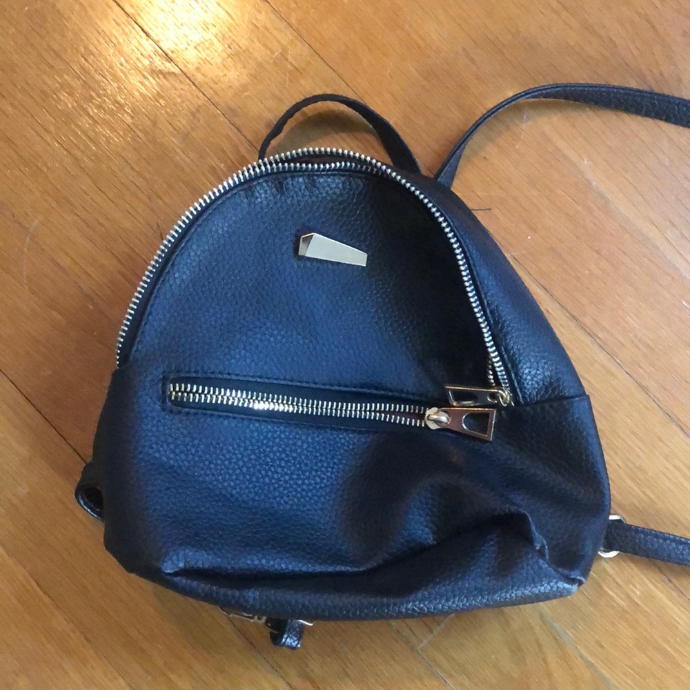 Small feux leather backpack/purse
